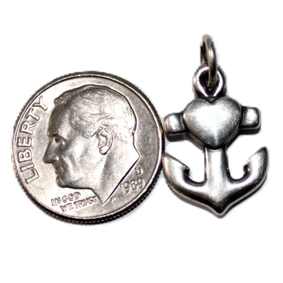 James Avery Sterling Silver Retired Anchor Heart Charm - Picture 2 of 5